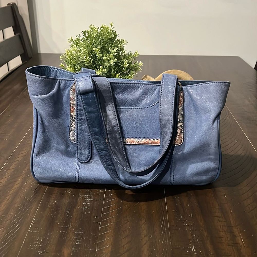 Hobo Autry Blue Leather Satchel